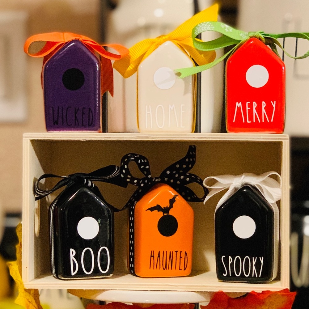 Miniature Rae Dunn inspired birdhouse